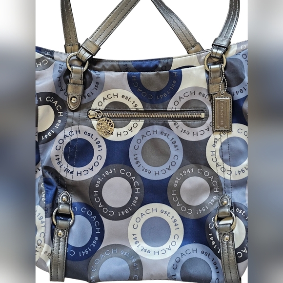 Coach Rare Alexanda Satchel Handbag, Circular Logo Print, Like New! - Picture 2 of 9